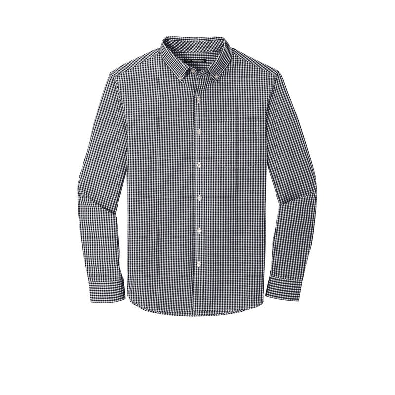 Port Authority ® Broadcloth Gingham Easy Care Shirt-Black/ White
