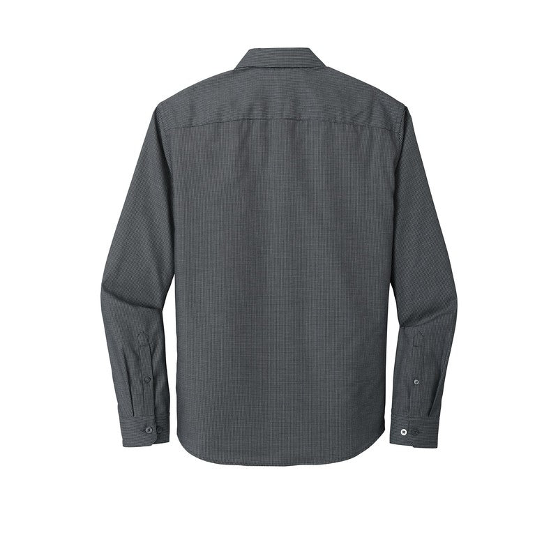 Port Authority ® Pincheck Easy Care Shirt-Black/ Grey Steel