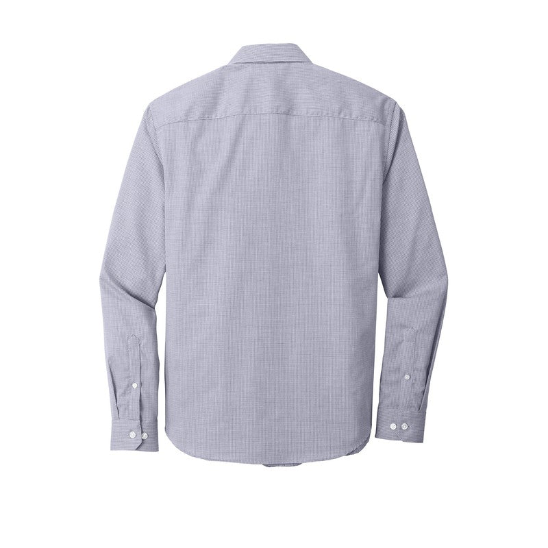 Port Authority ® Pincheck Easy Care Shirt-Gusty Grey/ White