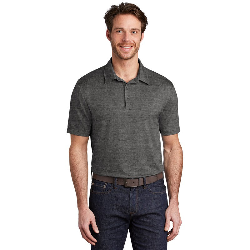 Port Authority ® Stretch Heather Polo-BLACK-THUNDER GREY