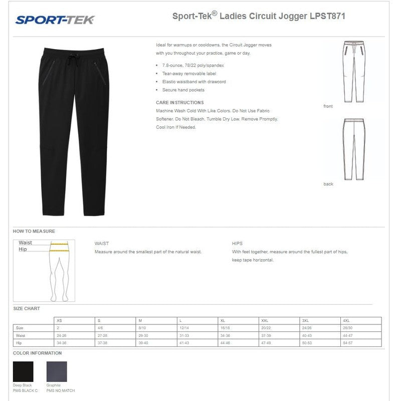 STRAYER Sport-Tek® Ladies Circuit Jogger - Black