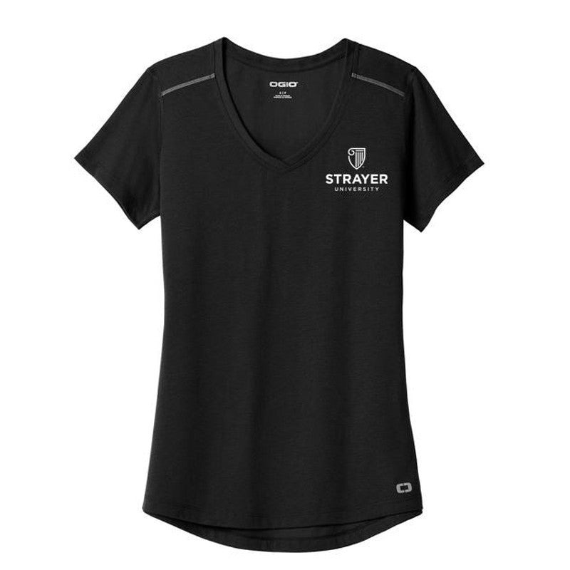 OGIO ENDURANCE Ladies Peak V-Neck Tee - BLACKTOP