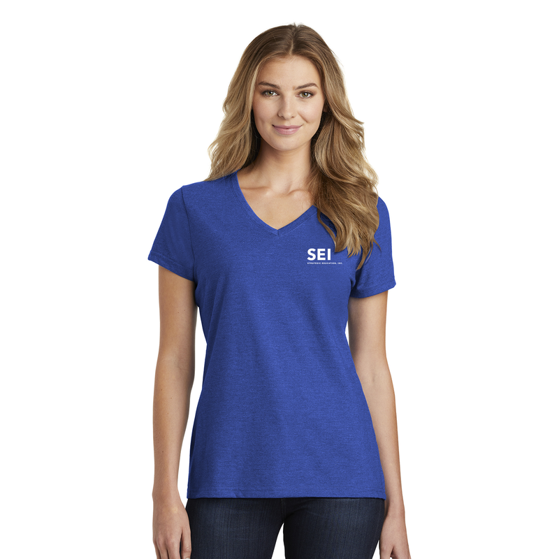 SEI - Port & Company Ladies Fan Favorite Blend V-Neck Tee - True Royal Heather