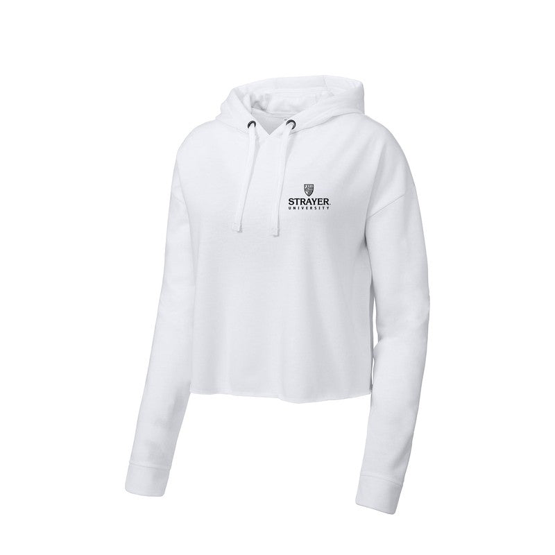 Sport-Tek Ladies PosiCharge Tri-Blend Wicking Fleece Crop Hooded Pullover
