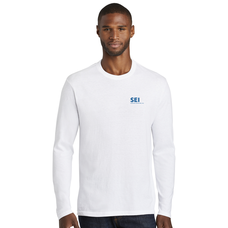 SEI - Port & Company Long Sleeve Fan Favorite Blend Tee - White