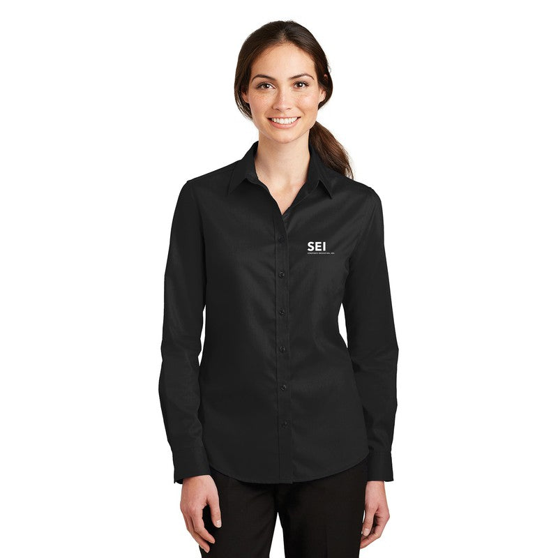 SEI - Port Authority Ladies SuperPro Twill Shirt - Black