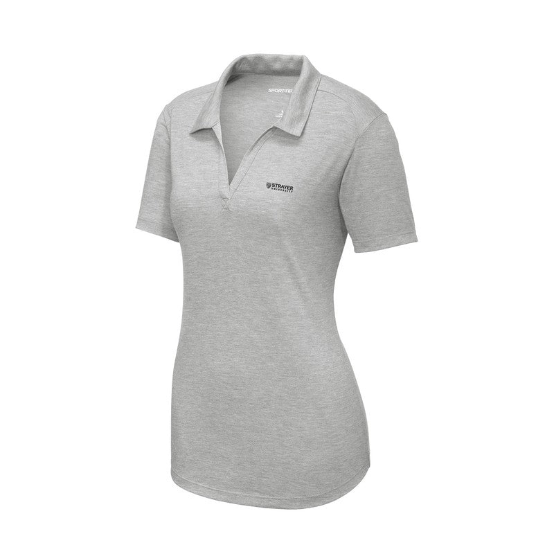 Sport-Tek Ladies PosiCharge Tri-Blend Wicking Polo -Light Heather Grey