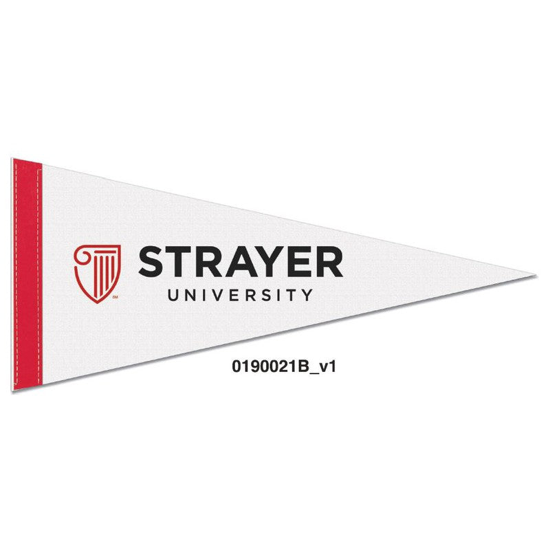 STRAYER 8" x 18" Classic Felt Pennant - With 1" sewn Strip