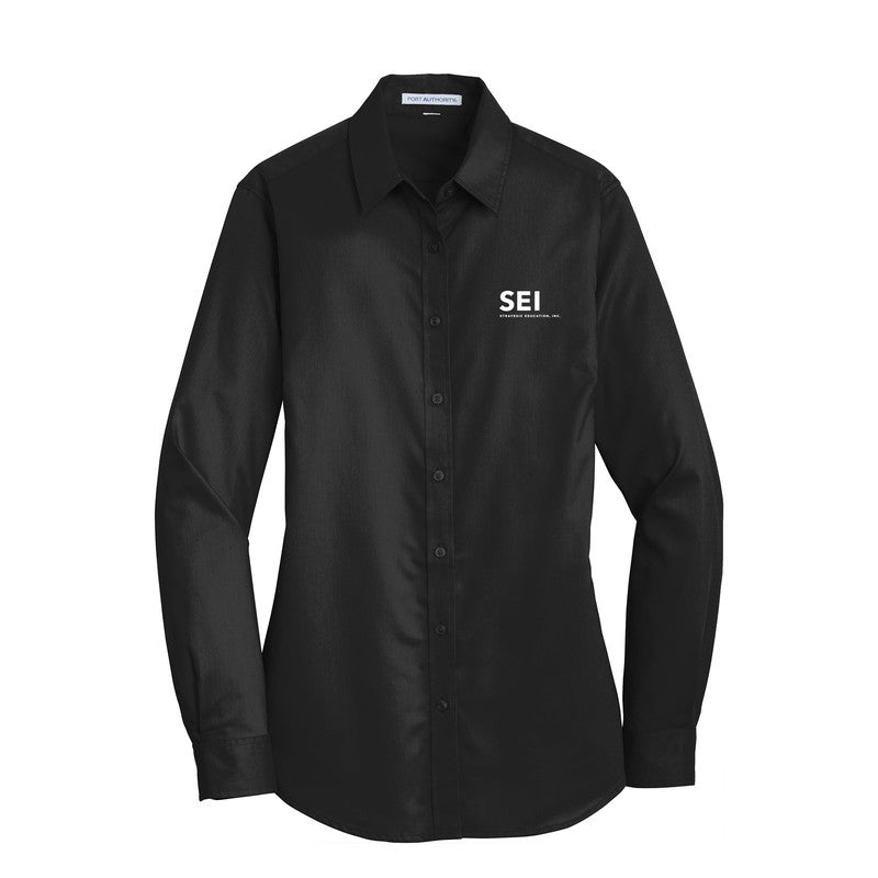 SEI - Port Authority Ladies SuperPro Twill Shirt - Black