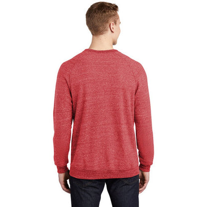 NEW STRAYER JERZEES ® Snow Heather French Terry Raglan Crew-RED