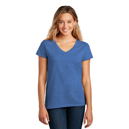 NEW STRAYER District ® Women’s Re-Tee ® V-Neck - Blue Heather