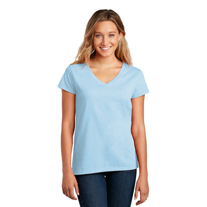 NEW STRAYER District ® Women’s Re-Tee ® V-Neck - Crystal Blue