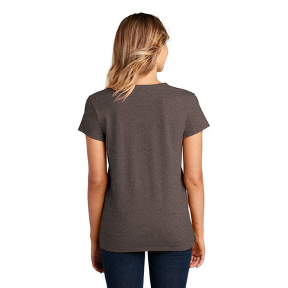 NEW STRAYER District ® Women’s Re-Tee ® V-Neck - Deep Brown Heather