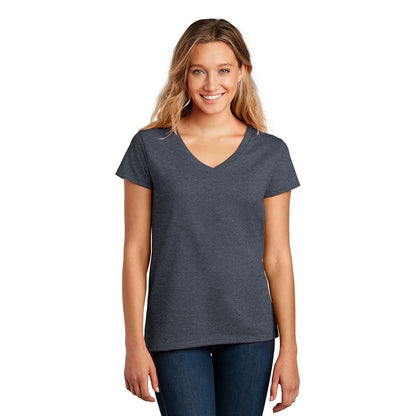 NEW STRAYER District ® Women’s Re-Tee ® V-Neck - Heathered Navy