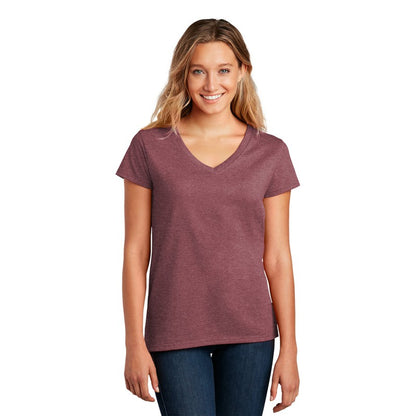 NEW STRAYER District ® Women’s Re-Tee ® V-Neck - Maroon Heather