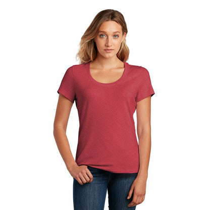 NEW STRAYER District ® Women’s Flex Scoop Neck Tee- Heathered Red