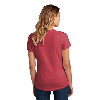 NEW STRAYER District ® Women’s Flex Scoop Neck Tee- Heathered Red