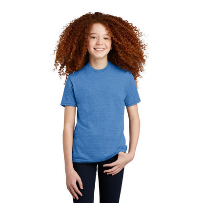 NEW STRAYER Allmade® Youth Tri-Blend Tee -  Azure Blue