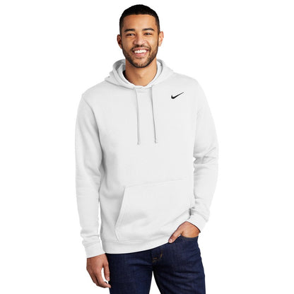 NEW STRAYER Nike Club Fleece Pullover Hoodie - WHITE