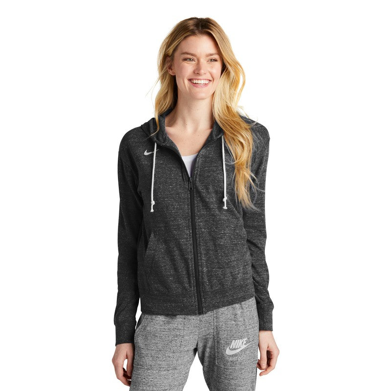 STRAYER Nike Ladies Gym Vintage Full-Zip Hoodie - Team Black