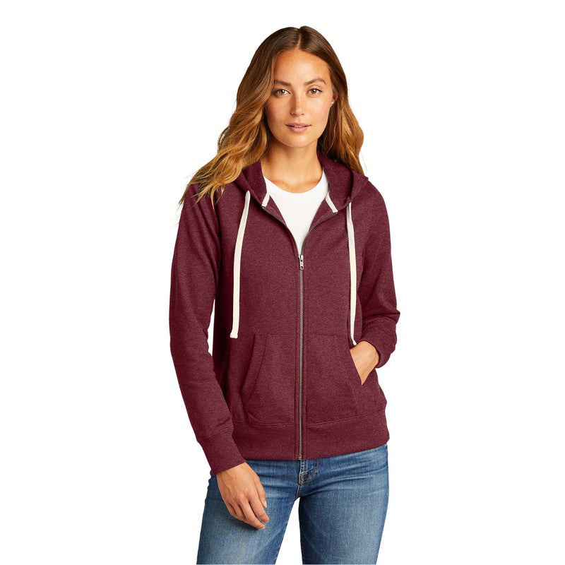 NEW STRAYER District® Women's Re-Fleece™ Full-Zip Hoodie - Maroon Heather