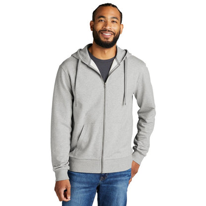 NEW STRAYER Allmade® Unisex Organic French Terry Full-Zip Hoodie - Granite Grey Heather