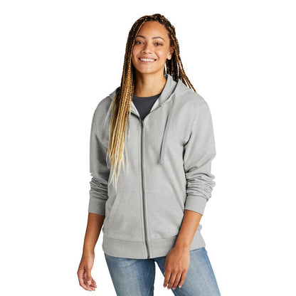 NEW STRAYER Allmade® Unisex Organic French Terry Full-Zip Hoodie - Granite Grey Heather