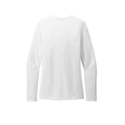 NEW STRAYER District® Women’s Perfect Blend® CVC Long Sleeve Tee - White