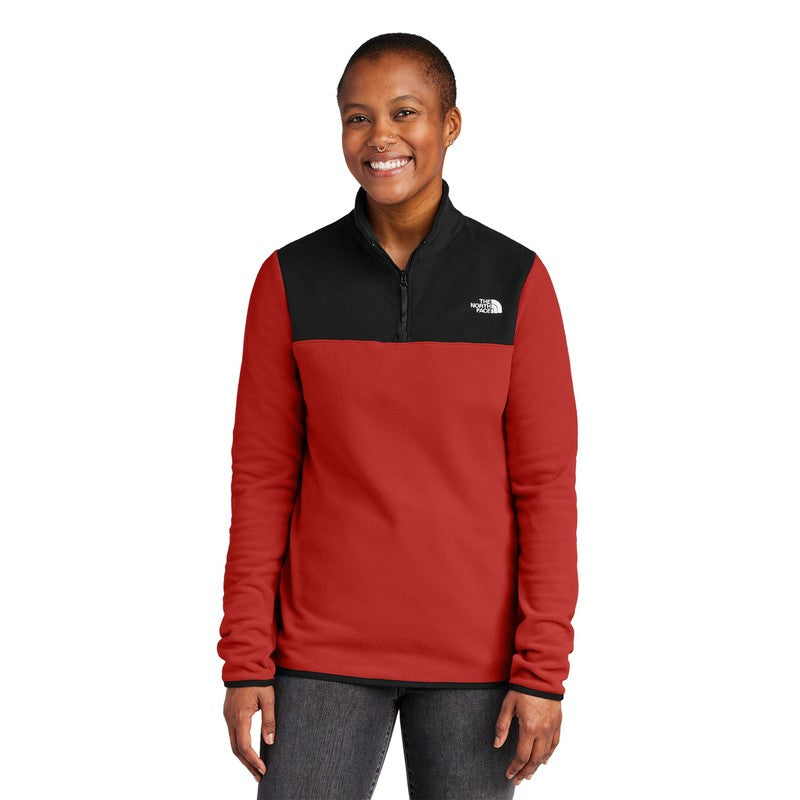 STRAYER The North Face® Ladies Glacier 1/4-Zip Fleece - Rage Red / TNF Black