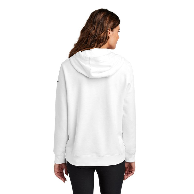 STRAYER Nike Ladies Club Fleece Sleeve Swoosh Pullover Hoodie - BLACK