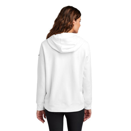 NEW STRAYER Nike Ladies Club Fleece Sleeve Swoosh Pullover Hoodie - WHITE