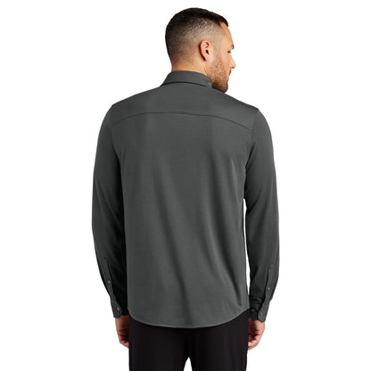 NEW STRAYER Mercer+Mettle™ Stretch Jersey Long Sleeve Shirt - Anchor Grey