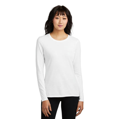 NEW STRAYER District® Women’s Perfect Blend® CVC Long Sleeve Tee - White