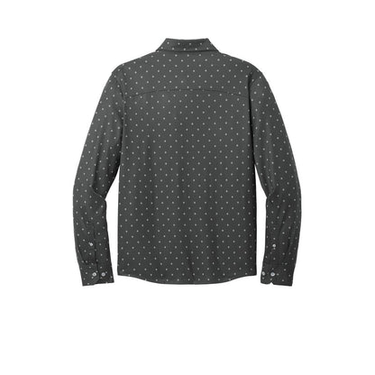 NEW STRAYER Mercer+Mettle™ Stretch Jersey Long Sleeve Shirt - Anchor Grey Geo Diamond