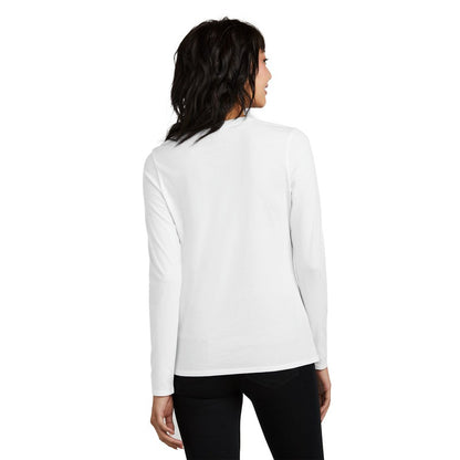 NEW STRAYER District® Women’s Perfect Blend® CVC Long Sleeve Tee - White