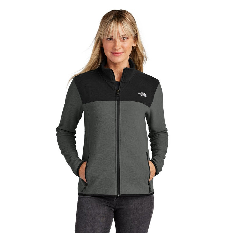 NEW STRAYER The North Face® Ladies Glacier Full-Zip Fleece Jacket - Asphalt Grey/ TNF Black