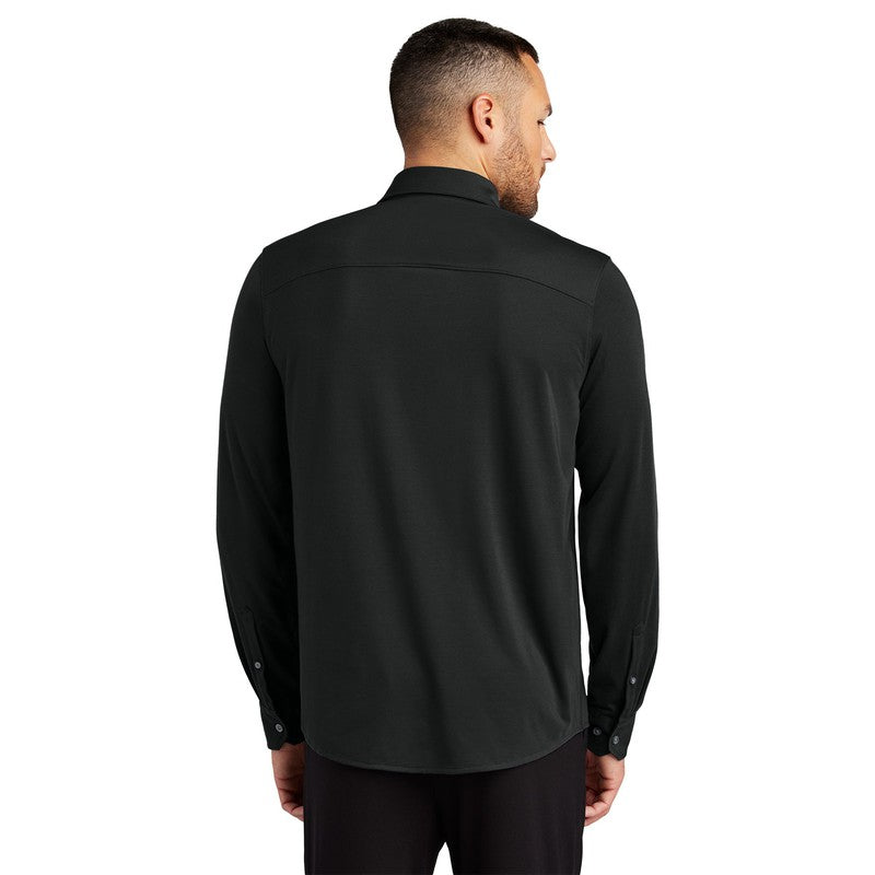 NEW STRAYER Mercer+Mettle™ Stretch Jersey Long Sleeve Shirt - Deep Black