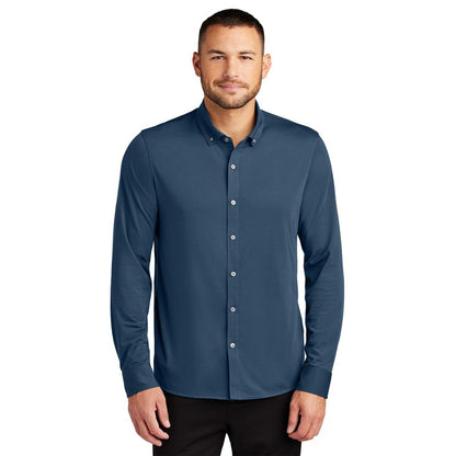 NEW STRAYER Mercer+Mettle™ Stretch Jersey Long Sleeve Shirt - Insignia Blue