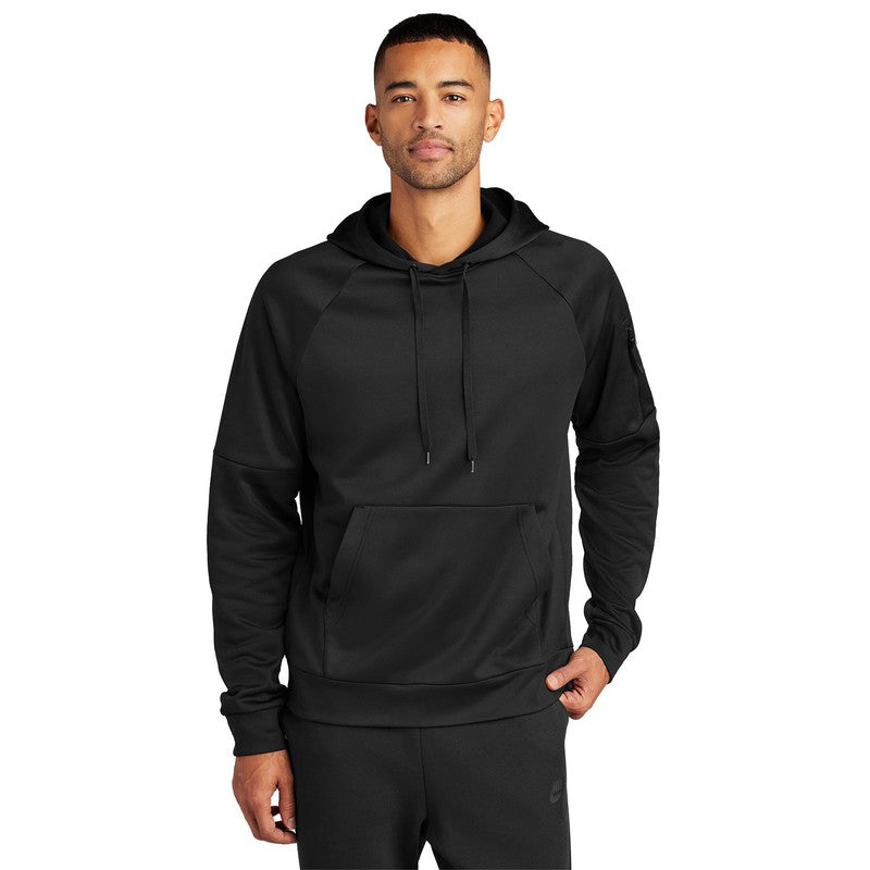 NEW STRAYER Nike Therma-FIT Pocket Pullover Fleece Hoodie - BLACK