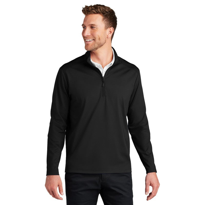 NEW STRAYER Port Authority® C-FREE® Double Knit 1/4-Zip - Deep Black