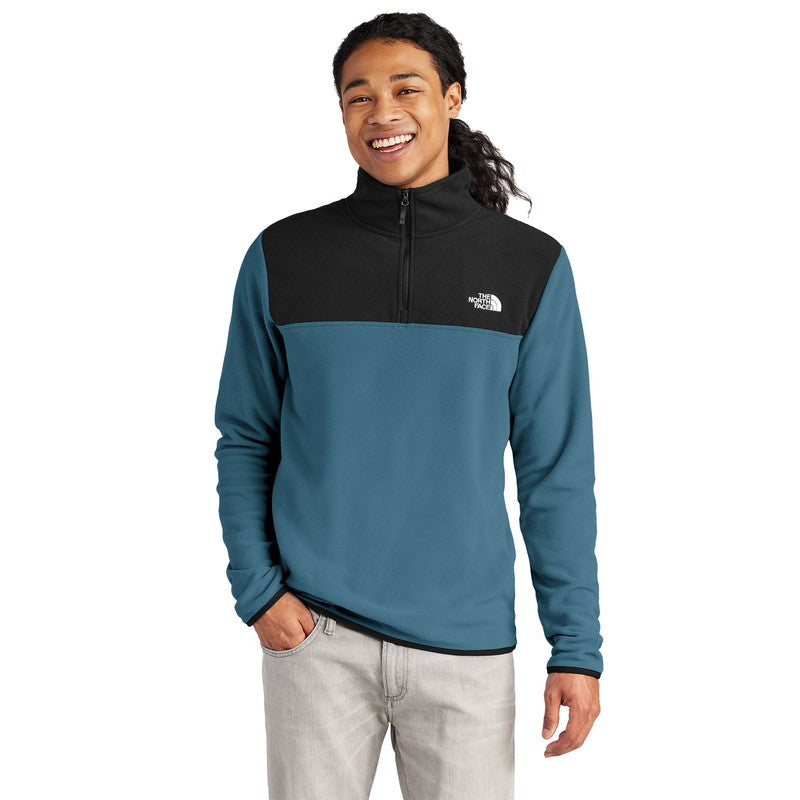 STRAYER The North Face® Glacier 1/4-Zip Fleece - Shady Blue/ TNF Black
