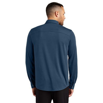 NEW STRAYER Mercer+Mettle™ Stretch Jersey Long Sleeve Shirt - Insignia Blue