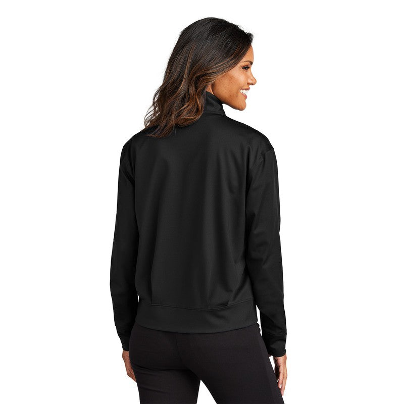 STRAYER Port Authority® Ladies C-FREE® Double Knit Full-Zip - Deep Black Grey Steel Heather