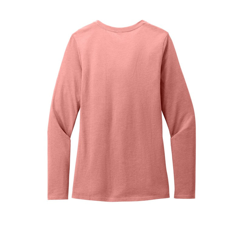 STRAYER District® Women’s Perfect Blend® CVC Long Sleeve Tee - Blush Frost