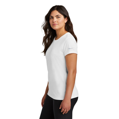 NEW STRAYER Nike Ladies Swoosh Sleeve rLegend Tee - White