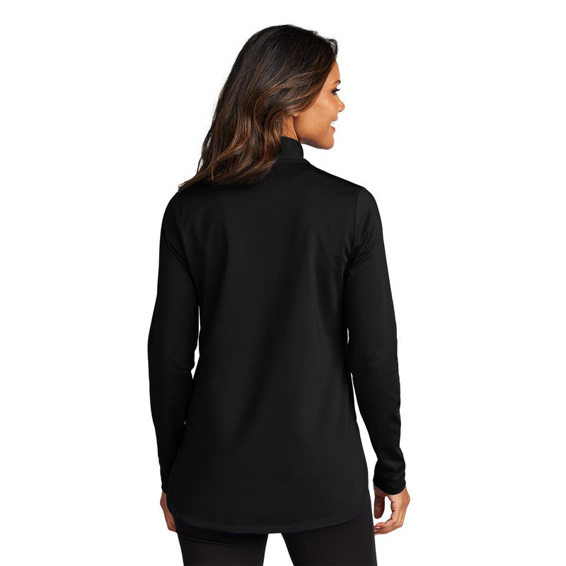 STRAYER Port Authority® Ladies C-FREE® Double Knit 1/4-Zip - Deep Black