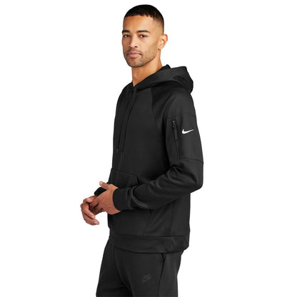 NEW STRAYER Nike Therma-FIT Pocket Pullover Fleece Hoodie - BLACK