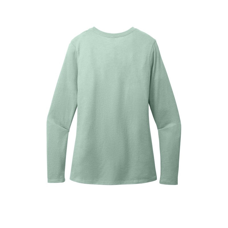 NEW STRAYER District® Women’s Perfect Blend® CVC Long Sleeve Tee - Heathered Dusty Sage