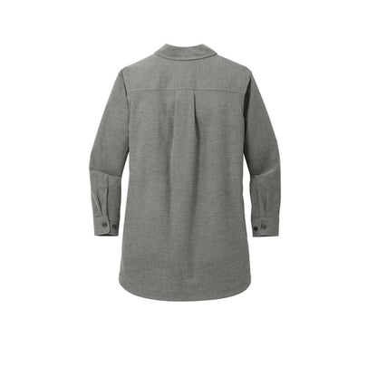 NEW STRAYER Mercer+Mettle™ Women’s Long Sleeve Twill Overshirt - Light Anchor Grey Heather