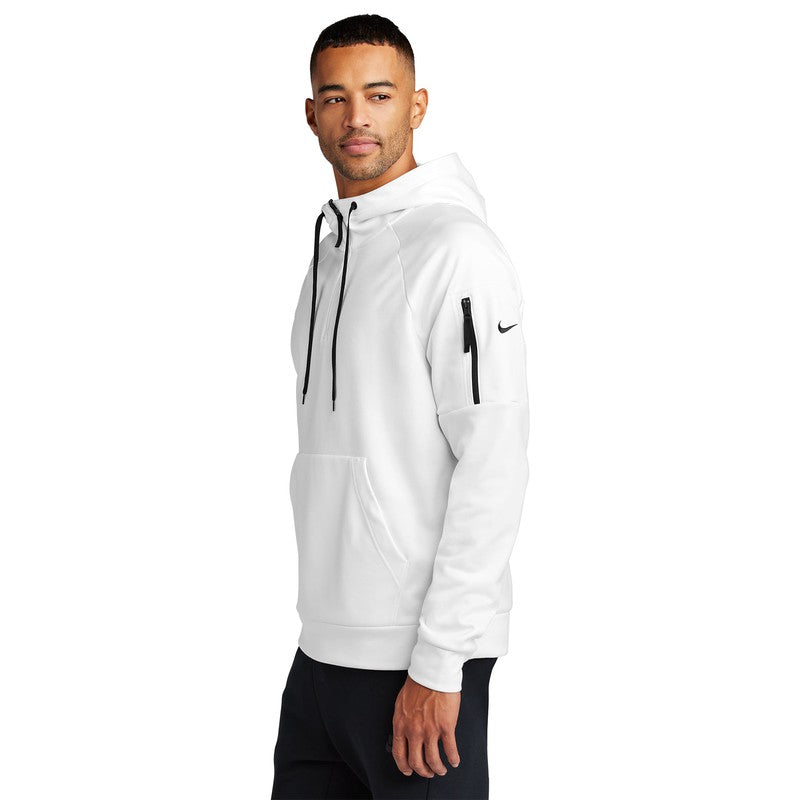 STRAYER Nike Therma-FIT Pocket 1/4-Zip Fleece Hoodie - WHITE